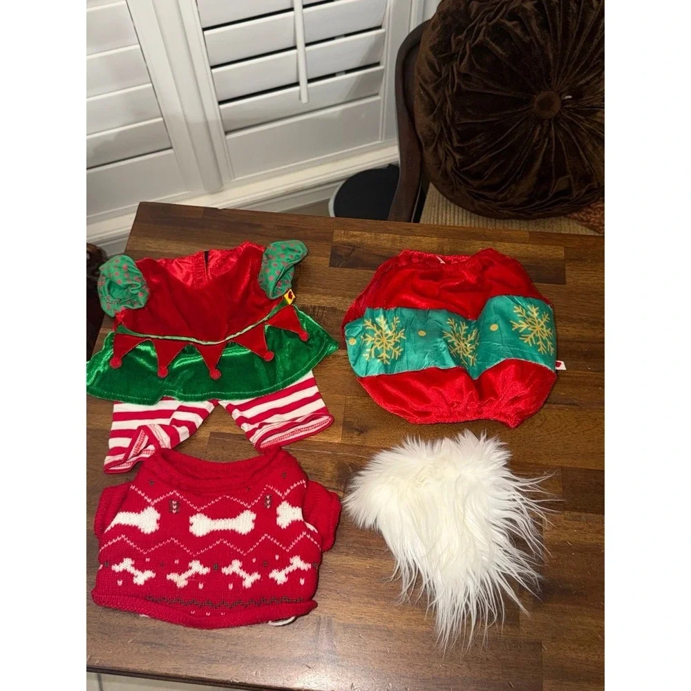 Build A Bear Christmas Holiday Santa xmas Clothes lot